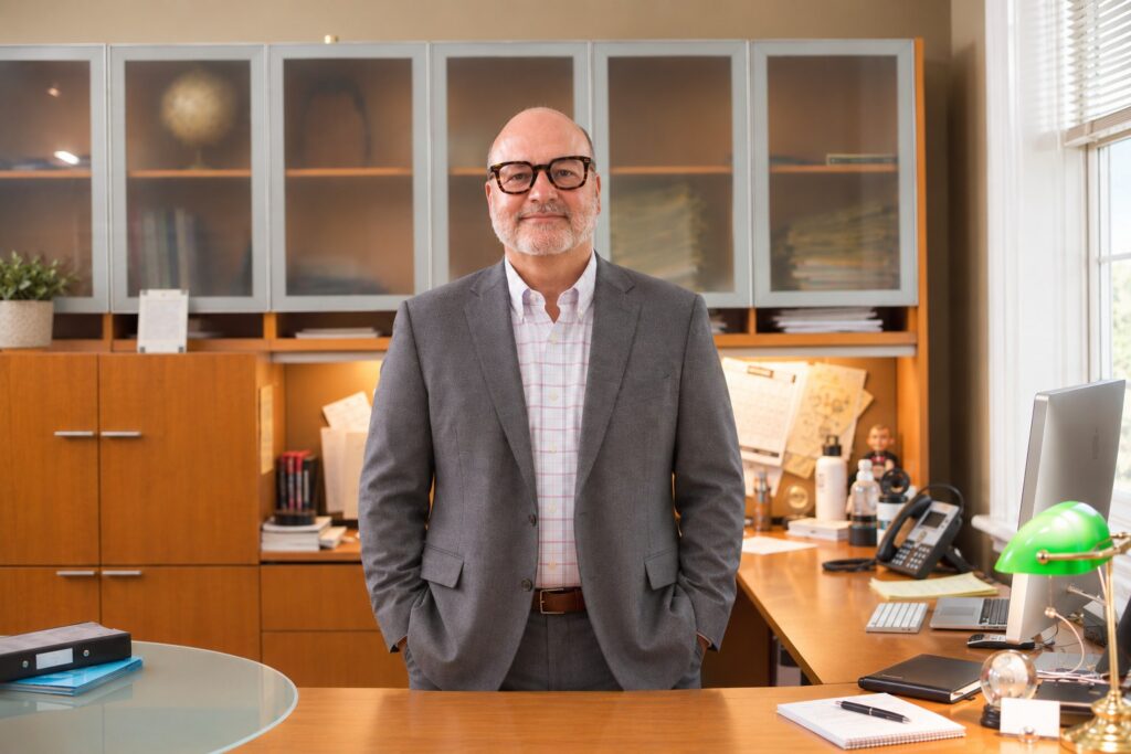 Chris Conti of Lancor in his office, where he developed the Conti Confidence Score assessment framework for portfolio operations candidates.